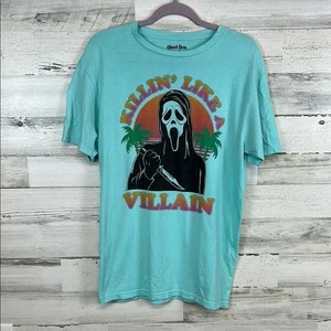 Camisa Ghost Face Adulto Mediana Azul Estampado Gráfico Crew Halloween Scream Horror - Imagen 1 de 4