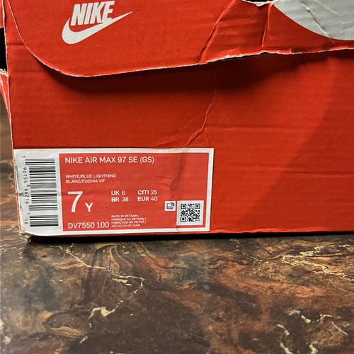 Nike Air Max 97 SE (GS) DV7550 100 taglia 7y bianco blu fulmine