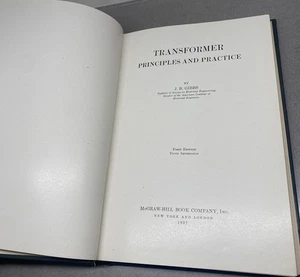 Vintage Electrical Book ~ Transformers Principles And Practice ~1937 ~ Gibbs - Picture 1 of 13