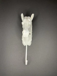 Rustic Vintage Cast Iron White Horse Coat Hanger - Picture 1 of 4