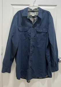 LL BEAN Blue Hurricane Hemd Flanell gefüttert Knopfleiste Arbeitsjacke Herren XL Tall - Bild 1 von 7