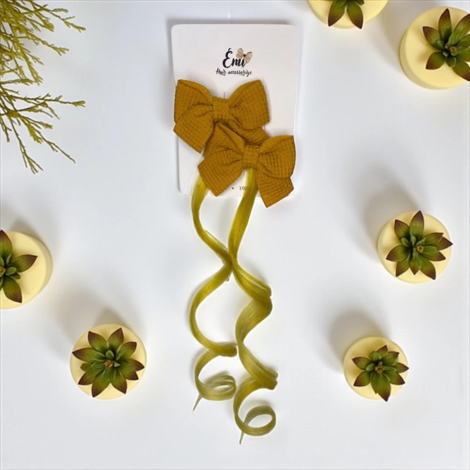 Grampo de cabelo feito à mão 100% cabelo remy – Conjunto de 2 - Imagem 1 de 3