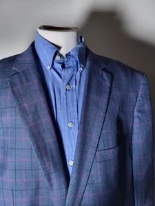 52R Rosa Azul Negro Ventana Lúpulo 4 TEMPORADAS Blazer Chaqueta Deportiva Abrigo Cachemira - Imagen 1 de 7