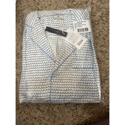 Conjunto de pijama Petite Plume La Mer para hombre blanco azul marino talla XS nuevo con etiquetas Foto 1 de 4