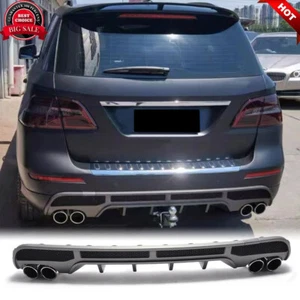 Rear Bumper Diffuser Lip With Tail Pipe Tips For Mercedes W166 ML350 ML550 11-15 - Picture 1 of 12