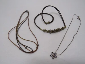 SILPADA Sterling Silver Necklace Leather Station Bead Treasured Trinkets Daisy - Picture 1 of 8