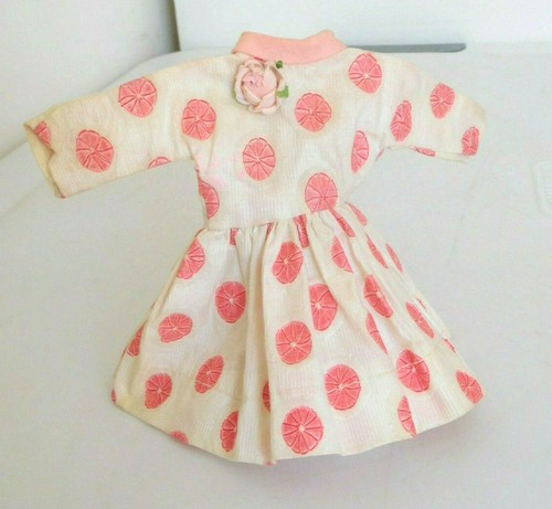 OFF WHITE Abito vintage in cotone con cordoncino rosa bianco sporco per bambola moda 10"