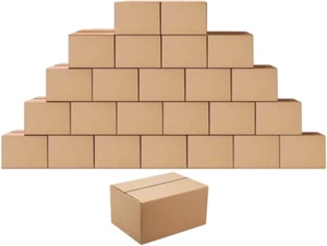 Cajas de envío correos 8X6X4 pulgadas cartón corrugado embalaje pequeño movimiento Kraft - Imagen 1 de 4