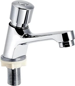Chrome Self-Closing Time Delay Faucet – Water-Saving Sink Tap for Home & Outdoor - Picture 1 of 12