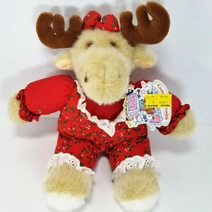 Commonwealth Weihnachten Mädchen Elch im Pyjama 14 Zoll Plüschtier Stofftier NEU - Bild 1 von 10