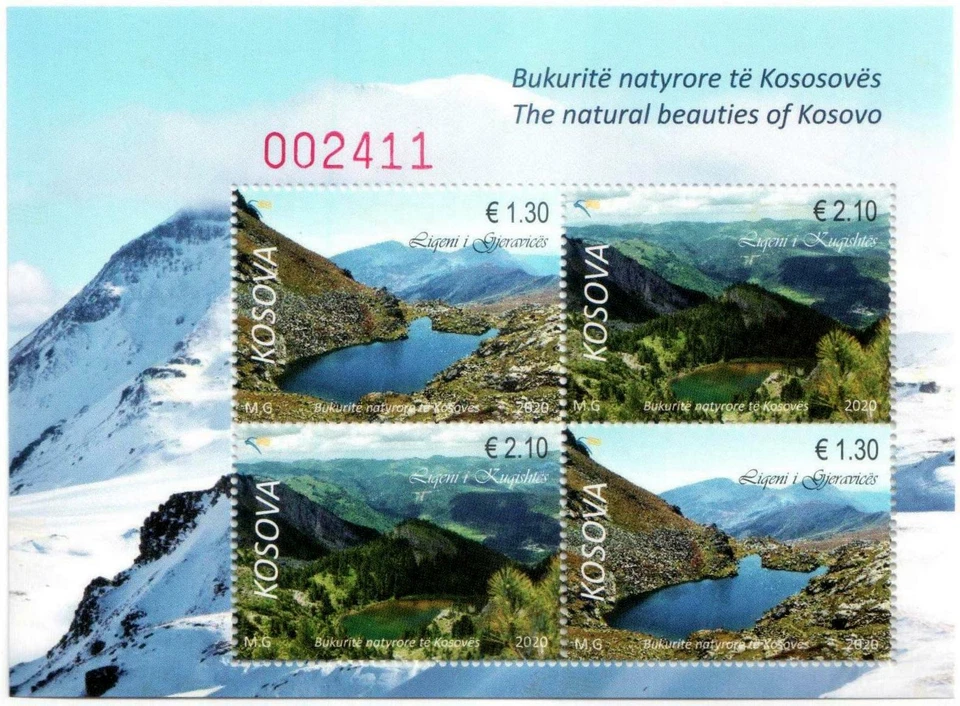 Kosovo Stamps 2020. The natural beauties. Mountain, lake. Souvenir Sheet MNH - Image 1 of 1