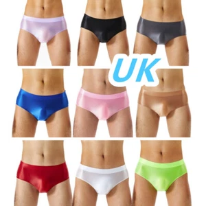AU Mens Smooth Glossy Briefs Low Rise Bulge Pouch Panties Underwear Swimwear - Picture 1 of 48