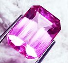 Emerald Shape Loose Gemstone Sparking Natural Pink Sapphire 9.40 Ct Certified