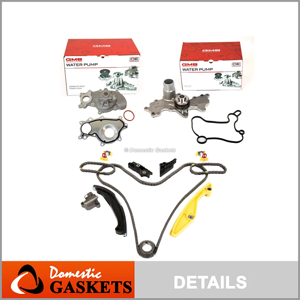 Timing Chain Kit Water Pump w/ 3-Bolt Flange Fit 15-16 Lincoln Ford F-150 3.5L - Изображение 1 из 4
