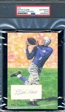 Dutch Clark PSA DNA Coa Signed Goal Line Art Card Cut Autograph
