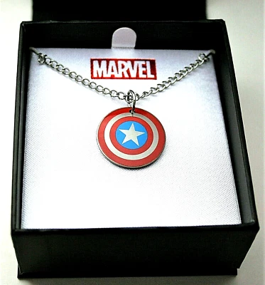 Marvel Comics Capitán América Escudo Collar Estampado Colgante Nuevo de Lote Antiguo Caja 2018 Foto 1 de 4