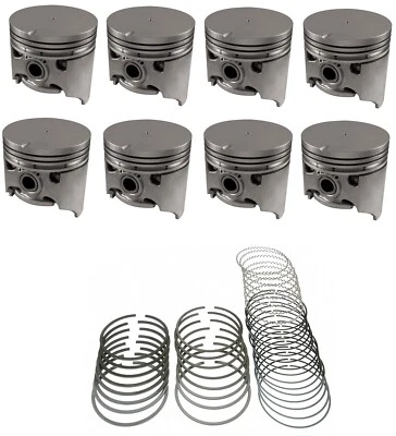 PISTONS 平顶套装/8+铸造戒指适用于 1958 - 1966 AMC 327 V8 4 管 STD 孔 — 第 1/4 张图片