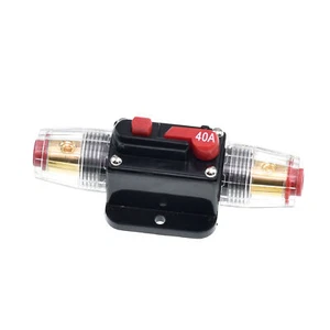 1pc Reset Inline Fuse Holder DC Circuit Breaker 4 8 GA AWG 12v 40A Amp Car Audio - Picture 1 of 9