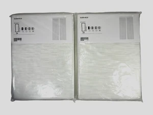 2 Paar (4 Paneele) GJERTRUD weiß strukturiert IKEA DURCHSICHTIGE VORHÄNGE neue Tasche 57" x 98" - Bild 1 von 4