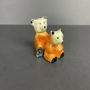 Vintage Bear with Cub Salt and Pepper Shakers Nested Bears No Stoppers - Picture 1 of 9