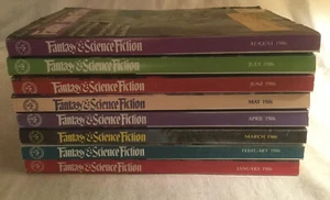 1986 The Magazine of Fantasy & Science Fiction Vol 70/71 (8 Issues) Jan-Aug - Picture 1 of 11