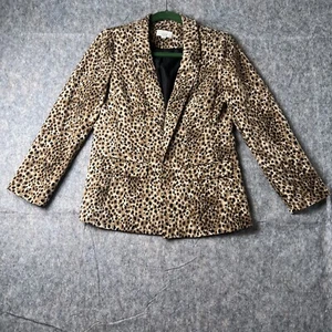 LOFT Petites Blazer Jacke Leopardenmuster Damen Größe 2P hellbraun schwarz - Bild 1 von 15