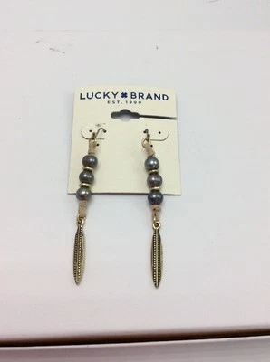 Lucky Brand Tahitian Leather Drop Earrings E-20 - Image 1 of 4