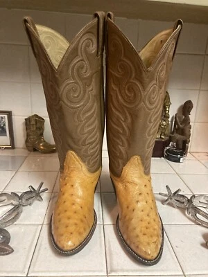 BOTAS DE DANÇA CAUBÓI TONY LAMA EL REY FULL QUILL AVESTRUZ WESTERN BUTTERCUP 4B - Imagem 1 de 4