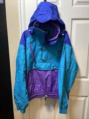 VTG. MARKER Adult XL Anorak Hooded 1/2 Zip Pullover Color Block Streetwear 90's - Image 1 of 4