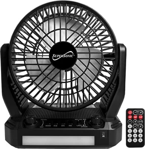 Supersonic Solar-Powered BT Speaker with FM Radio, LED Flashlight & Fan - Picture 1 of 9