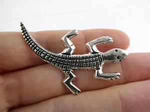 Broche prendedor vintage de lagarto de plata esterlina del suroeste 7,4 gramos 2 1/8 pulgadas de largo - Imagen 1 de 14