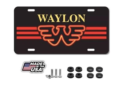 Waylon Jennings Classic Country Flying W License Plate Aluminum Gift Car Truck - Image 1 of 4