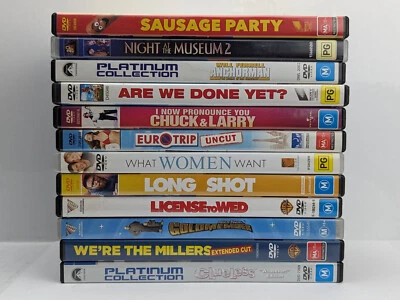 12 x Comedy Movie DVD Pack Various Regions PAL PreOwned Stiller Ferrell Sandler - Image 1 of 4