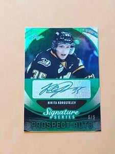 2015 Leaf Signature Series Auto #SP-NK1 Nikita Korostelev #/5 Sarnia Sting 