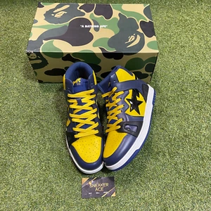 Yellow Navy Bapesta 93 Hi: 12 - Picture 1 of 5