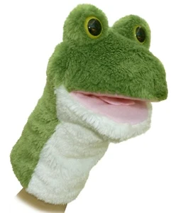 Aurora - Medium Green Hand Puppet - 10" Frog - Interactive Stuffed Animal - Picture 1 of 1