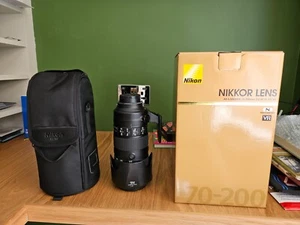 Nikon AF-S 70-200mm F2.8 E FL ED VR Zoom Pro Lens Front & Rear Caps & Hood Boxed - Picture 1 of 7