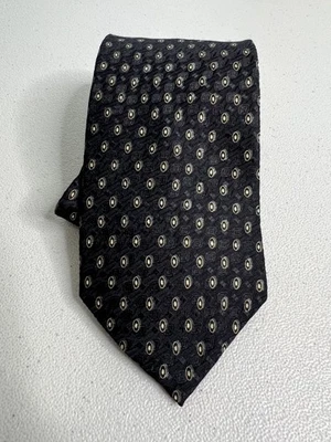 Charleston Tie Rack Black Geometric Pattern 100% Silk Made in Italy Tie NWOT - Image 1 of 4