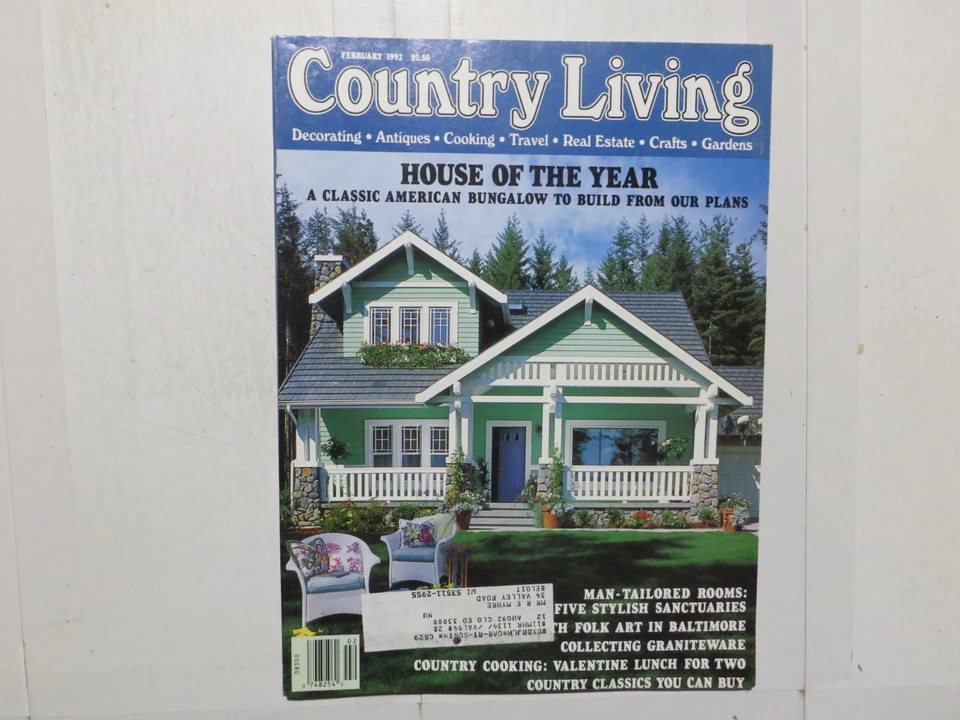 Country Living Magazine Decorating Antiques Cooking Crafts 1992 February 3Z - Image 1 of 1