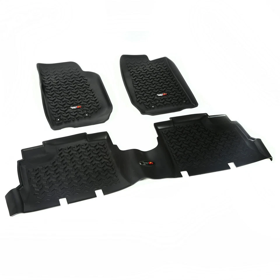 Full Floor Mat Set for 2007-2018 Jeep Wrangler JK 4 Door Floor Liners Black Kit - Image 1 of 1