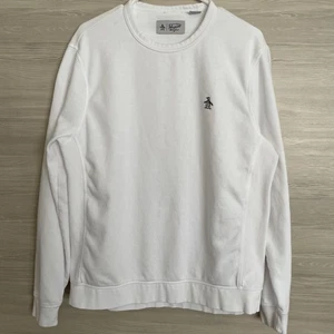 Ein Original Pinguin Herren Pullover T-Shirt Langarm Rundhals Größe L weiß - Bild 1 von 11