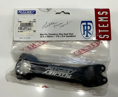 NOS Ritchey Pro Threadless Alloy Road Stem 25.4 x 130 mm x 25.8; -17 degree drop - Image 1 of 2