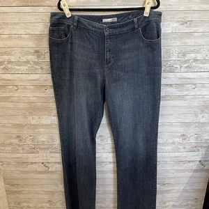 Chico's Platinum Womens 3.5 Tall XLT Jeans Dark Wash Denim Wide Leg Stretch - Picture 1 of 14