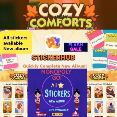 Monopoly Go Nuevo Álbum Pegatinas Disponibles Precio BARATO 🛒🛒 Foto 1 de 4