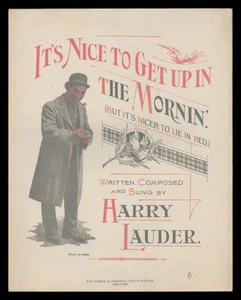 It's Nice To Get Up In The Morning But... 1913 HARRY LAUDER partituras vintage - Imagen 1 de 1