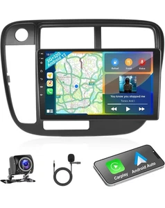 Podofo CarPlay 2+32G Android Car Stereo Radio for Honda Civic VII 2001-2005 Wifi - Picture 1 of 9