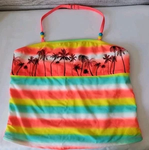 OP Ocean Pacific Orange Hawaiian S 2 Pc Tankini Swimsuit Juniors XL 14-16 - Picture 1 of 5