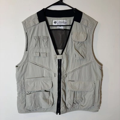 Columbia Sportswear Unisex Fishing Vest Utility Travel Outdoor Pockets Beige L - Image 1 of 4