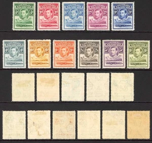 Basutoland SG18/28 1938 KGVI 11er Set Wmk Mult Script ca M/M - Bild 1 von 1