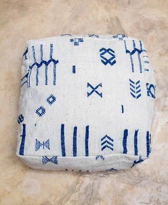 Moroccan Kilim Pouf Floor Pouf Vintage Moroccan Ottoman, Yoga Meditation Cushion - Image 1 of 4